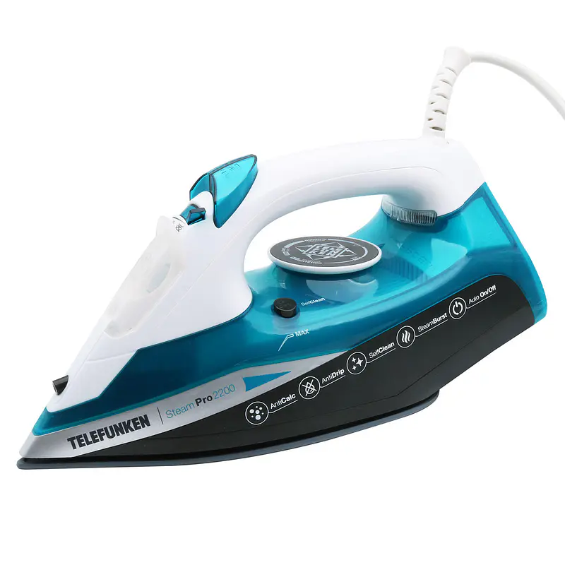 Plancha a Vapor con placa de Ceramica TELEFUNKEN SteamPro 2200 Celeste - Image 1