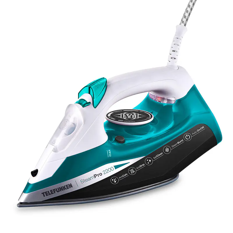 Plancha a Vapor con placa de Ceramica TELEFUNKEN SteamPro 2200 Celeste - Image 7