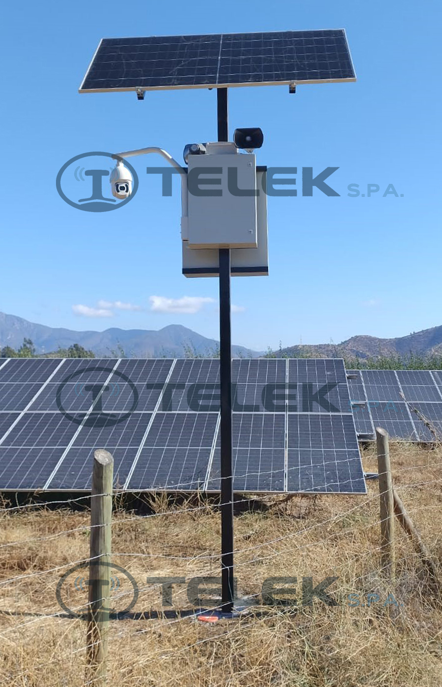 Poste solar autónomo con cámara CCTV Dahua para seguridad remota TELEK