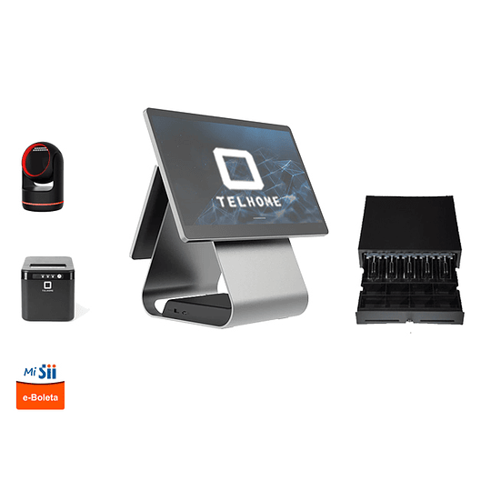 Kit Punto de Venta Doble Pantalla 15.6” + 10.1” | Impresora 80mm + Lector 1D/2D  - Image 1