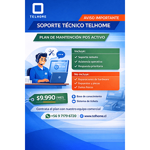 Plan Mantención POS Telhome – Soporte Técnico Mensual