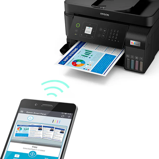 Impresora Multifuncional Epson EcoTank L5590 Wifi USB Imprime Copia Escanea Fax ADF 4800 x 1200 dpi - Image 6
