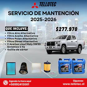 Servicio Mantencion Mitsubishi L200 2025-2026 Filtros Alternativos +  Aceites Liqui Moly 