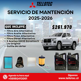 Servicio Mantencion Mitsubishi L200 2025-2026 Filtros Alternativos +  Aceites Originales 