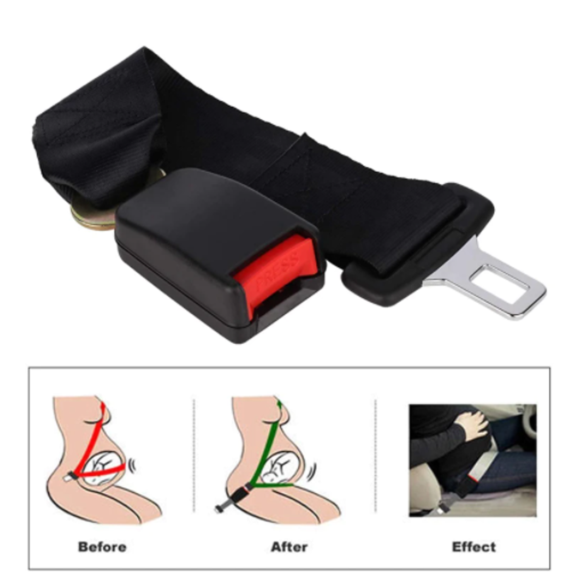 Extensores de cinturón de seguridad de coche, extensión de cinturones de  seguridad para automóviles, cinturón de seguridad automotriz para asiento  de bebé, E24, 23cm, tipo A, paquete de 2