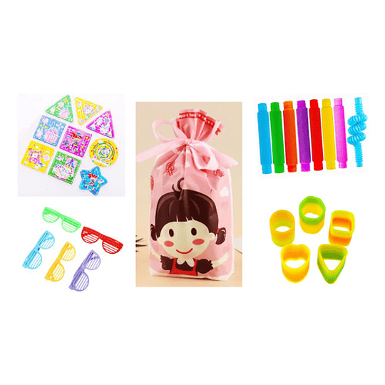 Pack de 10 Bolsas para dulces de Niña + Juguetes 