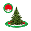 Faldón Pie Árbol De Navidad 90 Cm - Rojo Con Verde