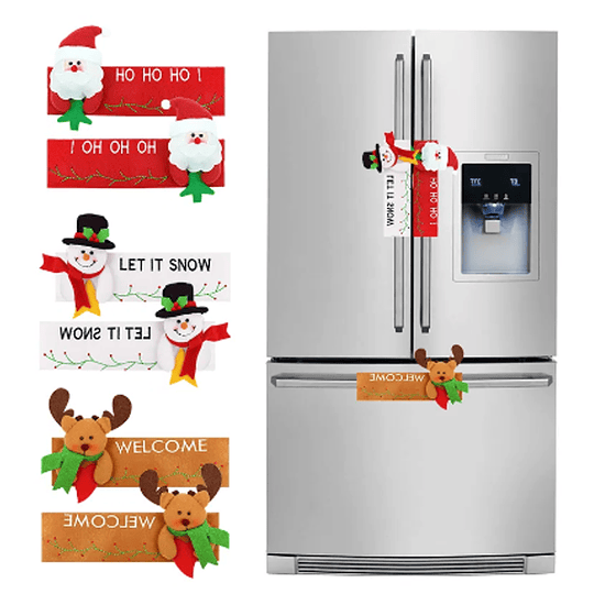 Adorno De Navidad Pack X 2 - Cubre Manijas Nevera/horno