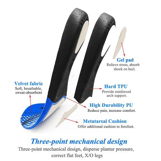 Plantillas Ortopédicas Premium Acolchadas Para Fascitis, Espolón, Pie Cavo