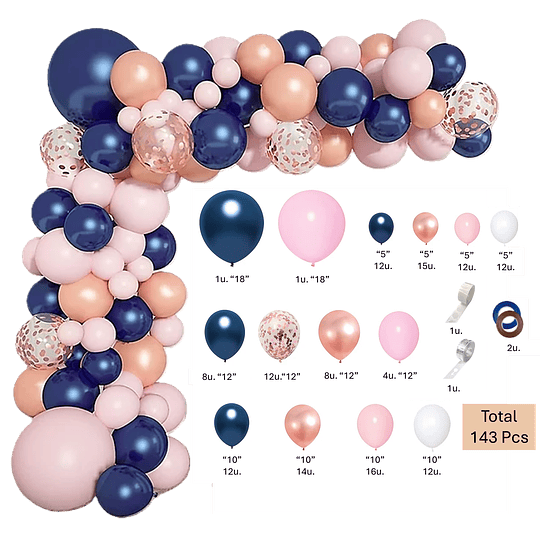 Set De Globos Para Revelación De Sexo Rosado/azul Mod. F