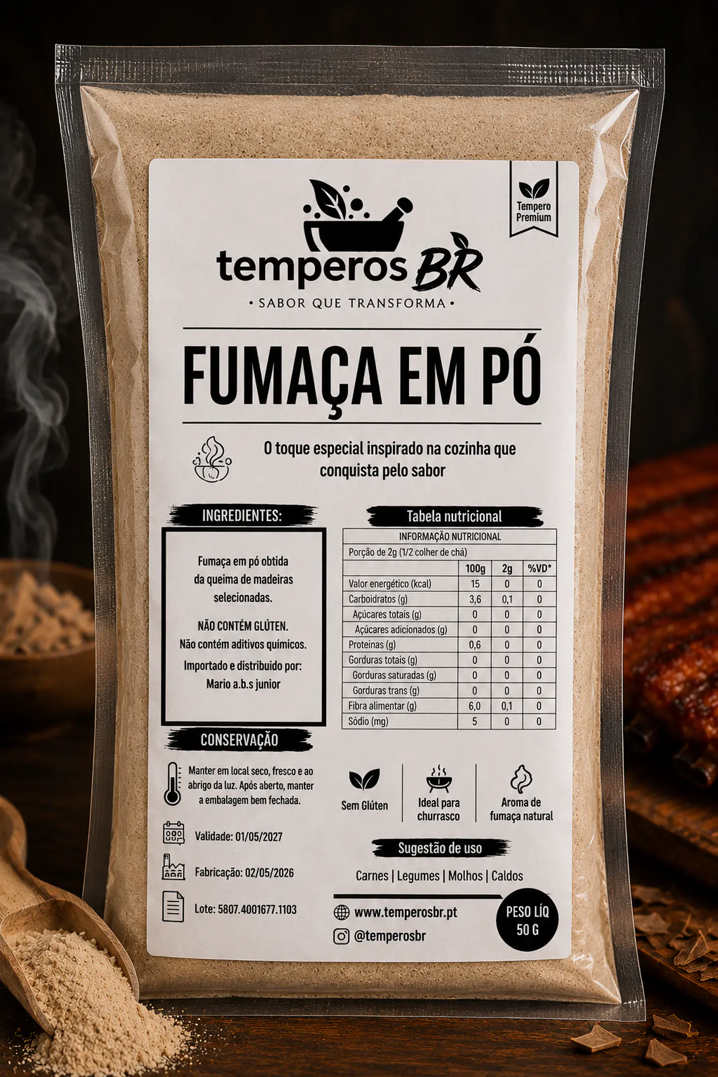 Tempero Fumaça em pó 1