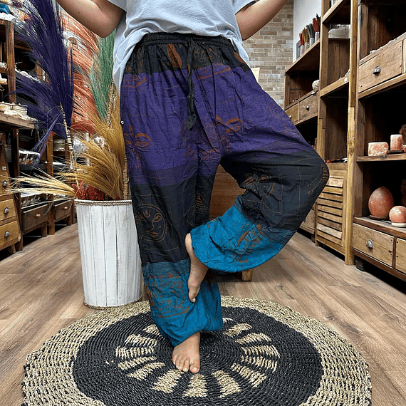 Calças Yoga e Festival - Cruz Alta  Himalayan Print em Roxo