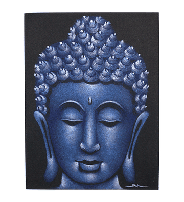 Buddah Painting - Blue Sand Finish