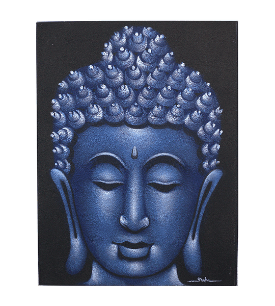 Buddah Painting - Blue Sand Finish