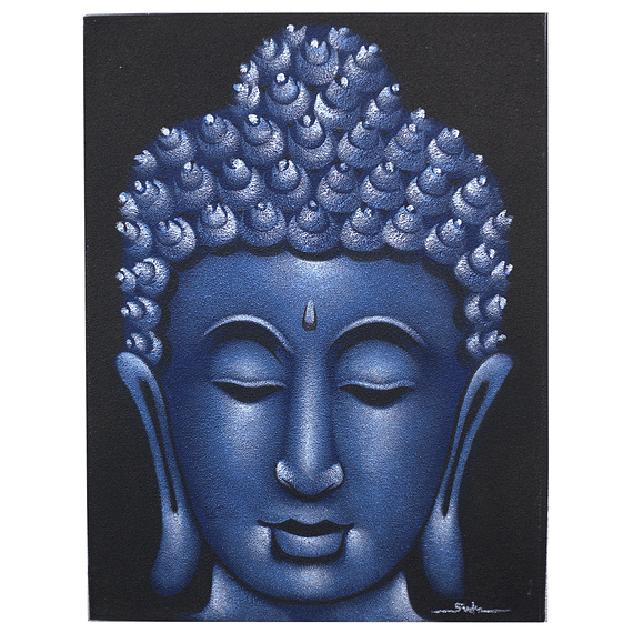 Buddah Painting - Blue Sand Finish