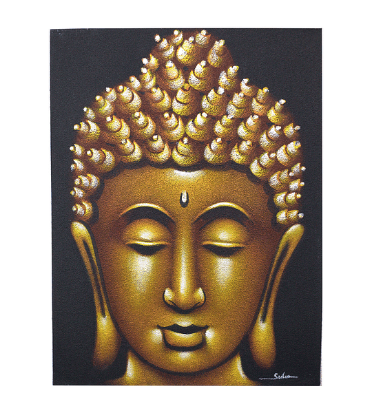 Buddah Painting - Gold Sand Finish