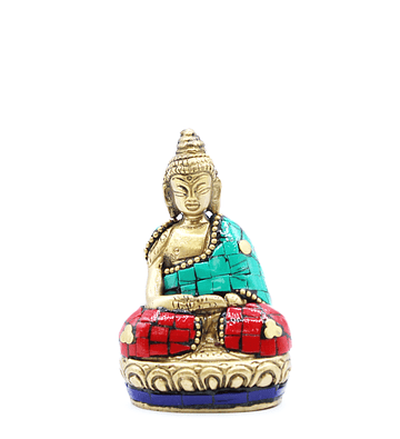 Figura de Buda de cobre - mãos para cima - 7,5 cm