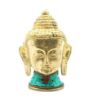 Figura de Buda de cobre - cabeça Gr- 11,5 cm