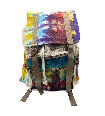 Mochila quadrada grande de cânhamo Tiedye