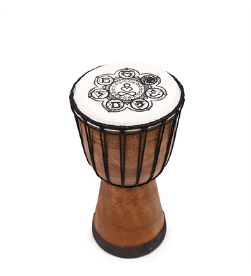 Tambor de djembe de topo largo feito à mão - 30cm