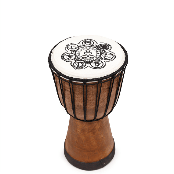 Tambor de djembe de topo largo feito à mão - 30cm