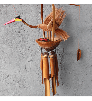 Bamboo Windchime - Natural finish - Mother & Chicks