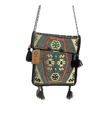 Bolso kilim Cinzento