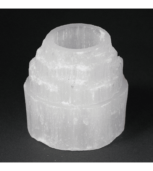 Suporte de vela de topo de montanha Selenite- 8 cm