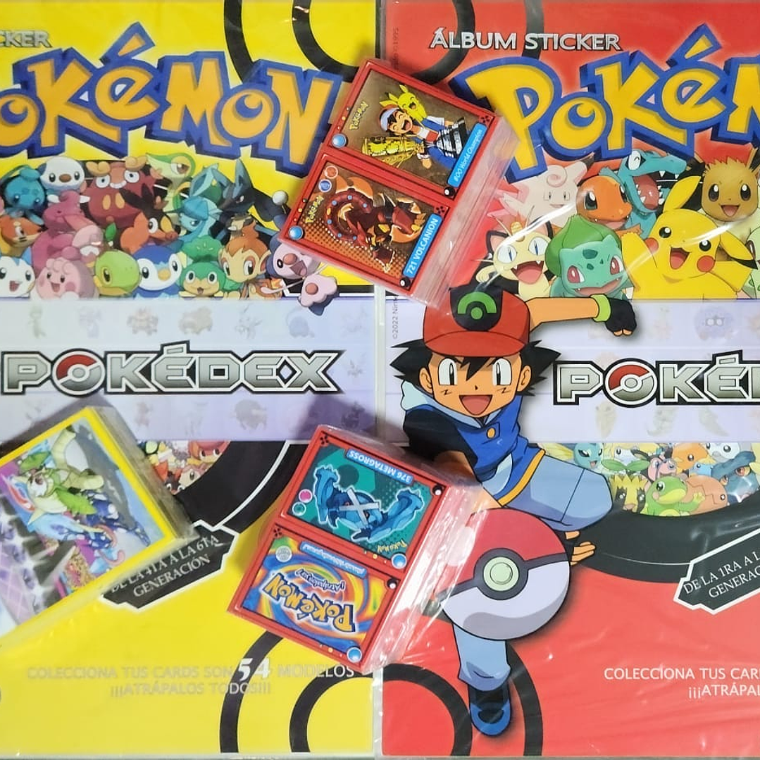 PACK POKEMON POKEDEX 1ERA A 6TA GENERACION COMPLETO A PEGAR + CARTAS 1