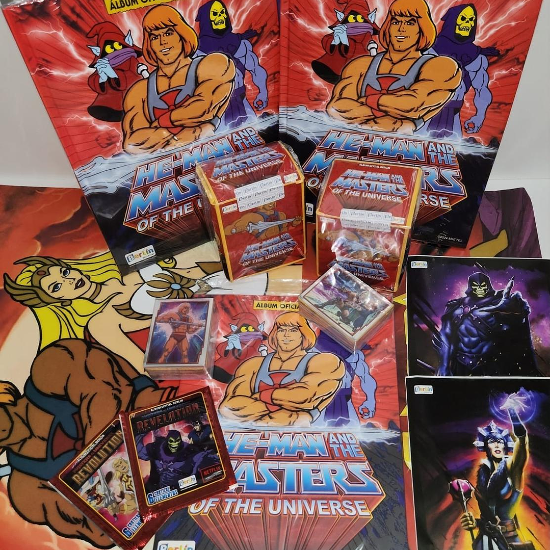 NUEVO ALBUM HE-MAN tapa dura + CAJA 50 SOBRES 1