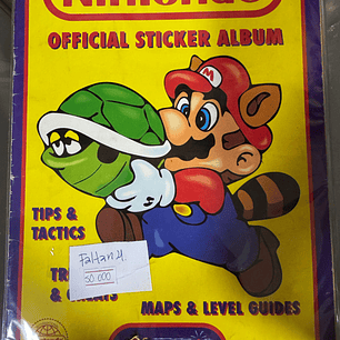 ALBUM NINTENDO MARIO ED MERLIN DE EPOCA PEGADO (4 LAMINAS FALTANTES)