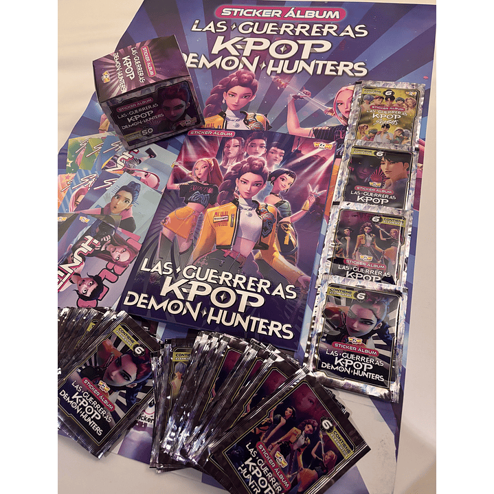  ALBUM LAS GUERRERAS DEL K-POP DEMON HUNTERS + CAJA 50 SOBRES 1