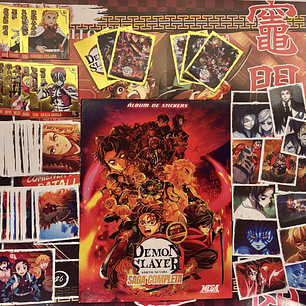 ALBUM DEMON SLAYER TODAS LAS SAGAS + SET COMPLETO DE LAMINAS + MEGAPOSTER