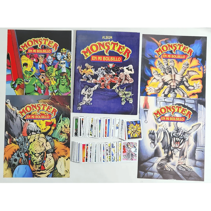 [X10] ALBUM MONSTER EN MI BOLSILLO + SET COMPLETO DE SUS LAMINAS + EXTRAS  1