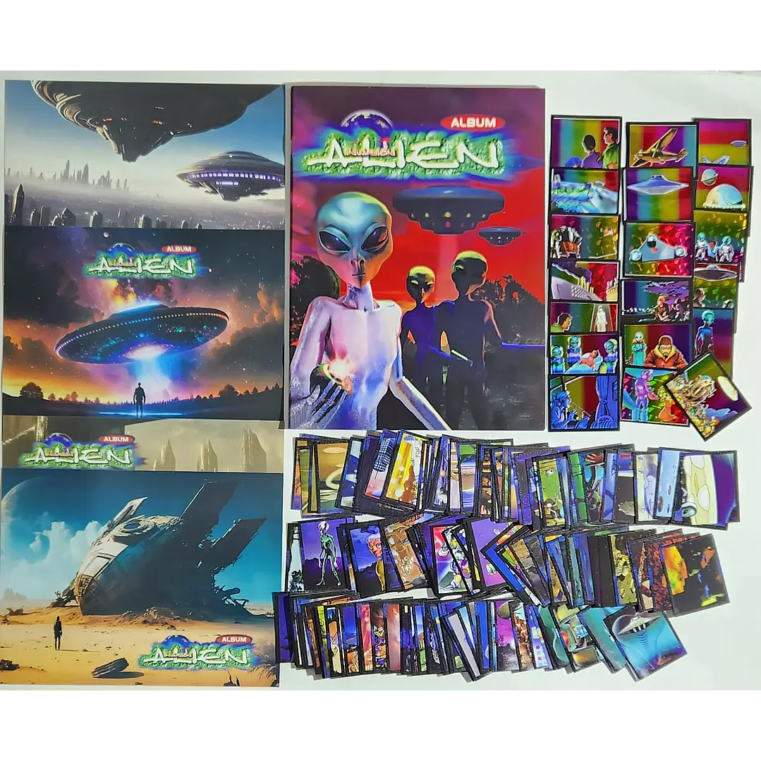 [X10] ALBUM ALIEN + SET COMPLETO DE SUS LAMINAS + EXTRAS  1