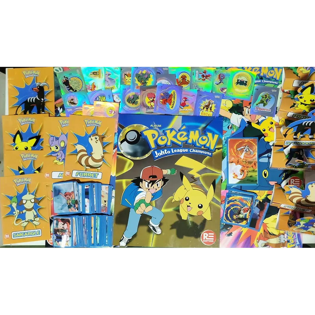 [X10] ALBUM POKEMON JOHTO + SET COMPLETO DE SUS LAMINAS + EXTRAS  1