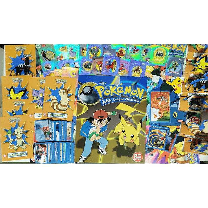 [X10] ALBUM POKEMON JOHTO + SET COMPLETO DE SUS LAMINAS + EXTRAS  1