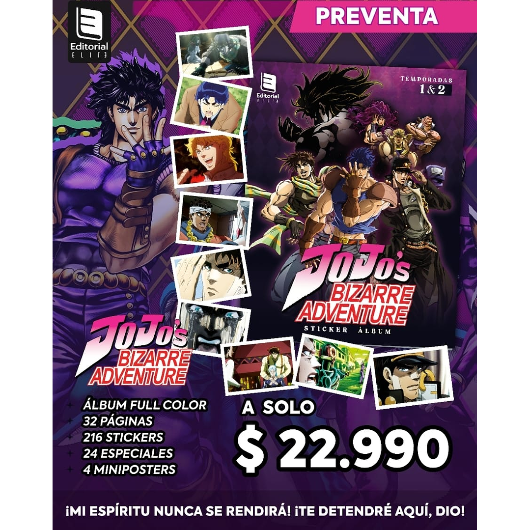 pre venta album  jojo´s coleccion completa para pegar  1