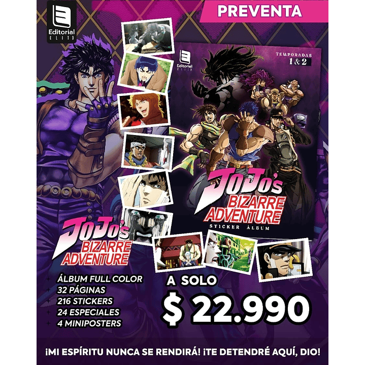 pre venta album  jojo´s coleccion completa para pegar  1