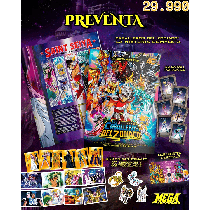 PREVENTA ALBUM CABALLEROS DEL ZODIACO ENCICLOPEDIA 1