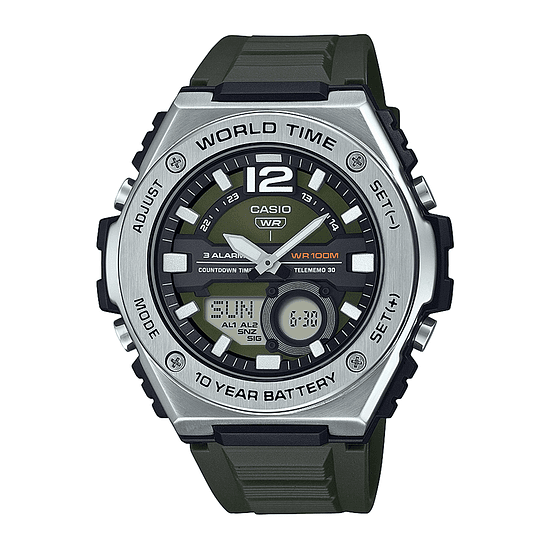 Reloj Casio Mwq-100-3a Resina/acero Hombre Negro/plateado 1