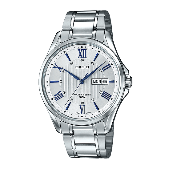 Reloj Casio Hombre Mtp-1384d-7a2 100m Calendario Color De La Malla Plateado Color Del Bisel Plateado Color Del Fondo Plateado 1