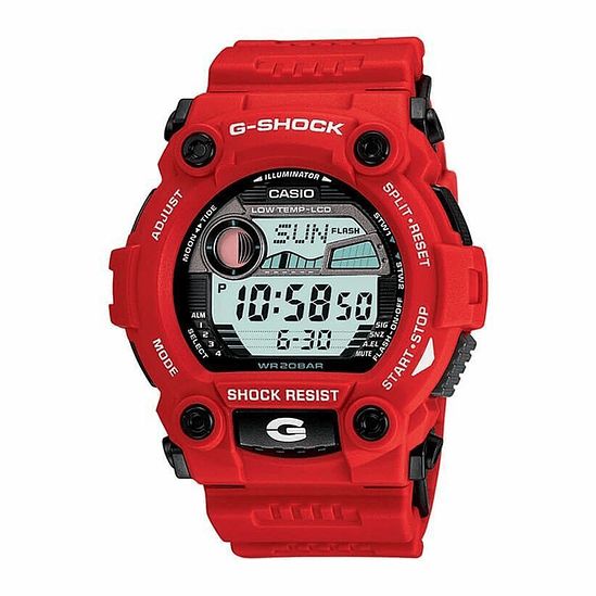 Reloj Casio G-shock Rescue Para Hombre G-7900a-4dr, Color De La Correa: Rojo, Color Del Bisel: Rojo, Color De Fondo: Digital 1