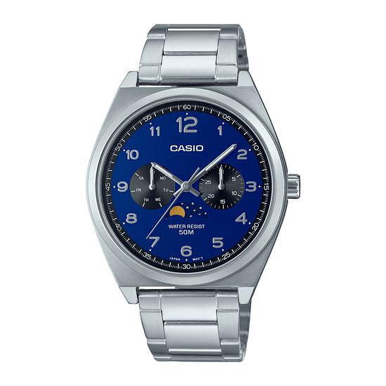 Reloj Hombre Casio Mtp-m300d-2avdf Core Mens Correa Plateado Bisel Plateado Fondo Azul 1