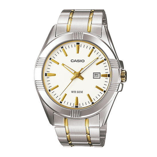 Reloj Casio Hombre Mtp-1308sg-7a, Color De La Malla Combinada Color Del Fondo Blanco 1