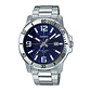 Reloj Casio Mtpvd01 2b Hombre Acero Fechador Correa Plateado Bisel Plateado Fondo Azul Marino Mtp-vd01d-2b - Miniatura 1