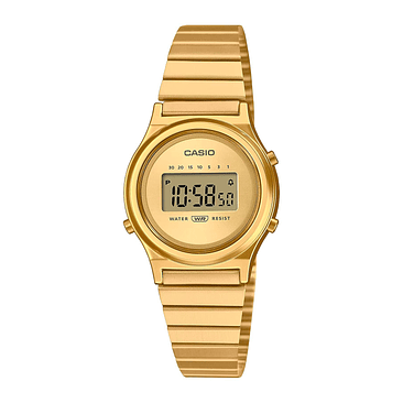 Reloj Casio La700weg-9a Resina/cromado Mujer Dorado 1