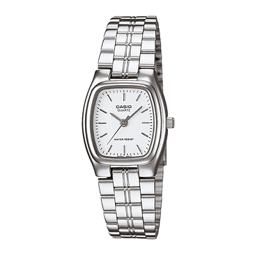 Reloj Mujer Casio Ltp-1169d-7ardf Core Ladies Color De La Correa Plateado Color Del Bisel Plateado Color Del Fondo Blanco 1