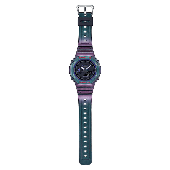Reloj G-shock Ga-2100ah-6a Carbono/resina Hombre Purpura/ver 2