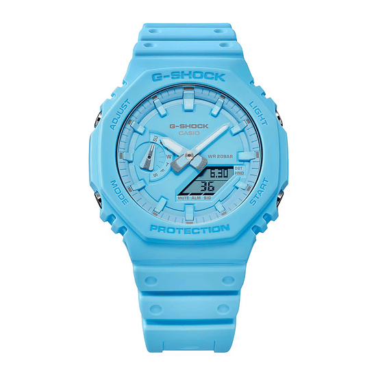 Reloj Hombre Casio Ga-2100-2a2dr G-shock Correa Azul Bisel Azul Fondo Azul 2